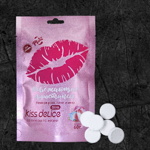 Леденцы Kiss Delice - Роза, личи и мята